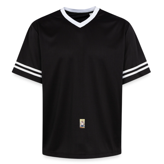 Gangsta Football Style Mesh T-Shirt - Schwarz/Weiß