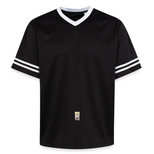 Gangsta Football Style Mesh T-Shirt - Schwarz/Weiß