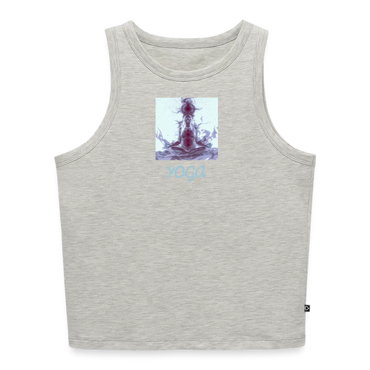YOGA Cropped Frauen Organic Tank Top - Grau meliert