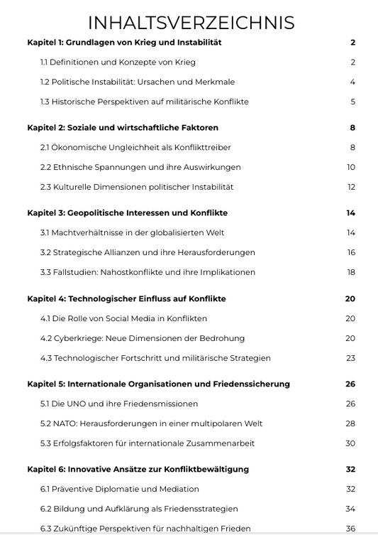 Krieg und politische  Instabilität - Georg Werner
