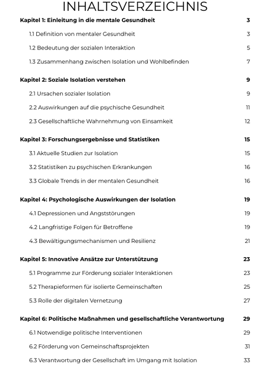 Mentale Gesundheit  und soziale Isolation - Georg Werner