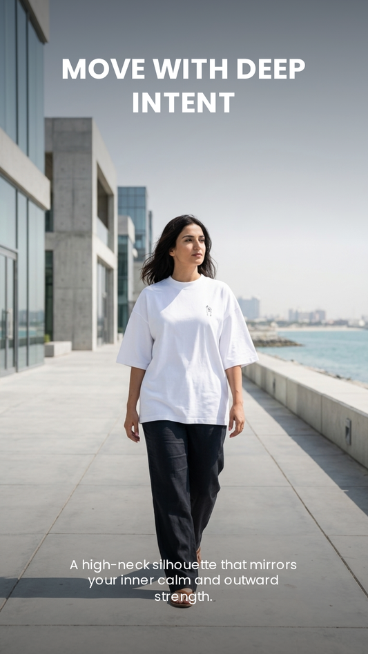 SurfingEdge oversized high neck t-shirt - lifestyle detail image, Georg Werner Water Nomads collection