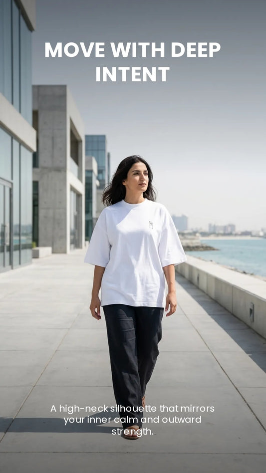 SurfingEdge oversized high neck t-shirt - lifestyle detail image, Georg Werner Water Nomads collection