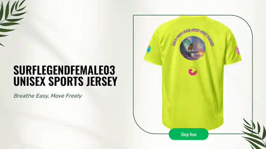 surfLegendFemale03 Unisex sports jersey by@Outfy