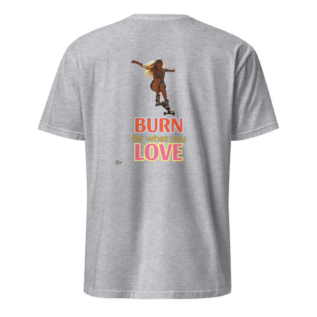 Sport Grey short-sleeve T-shirt with back skateboard girl graphic and text