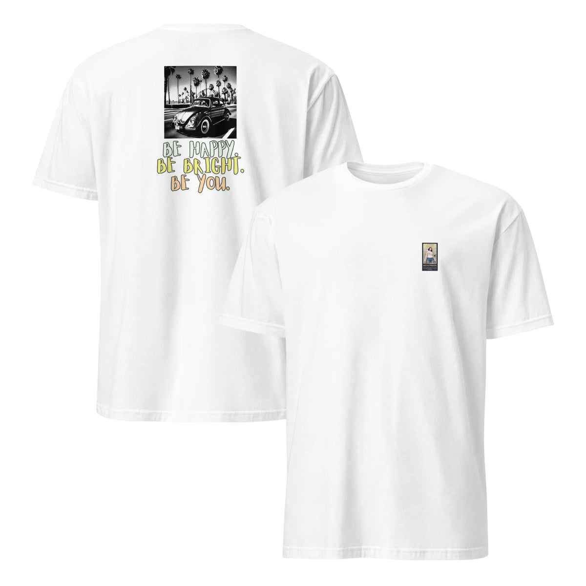 RetroCar#3 Unisex T-Shirt in Weiß – Vorderansicht