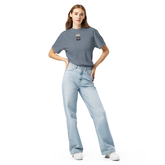 Heritage#2 garment-dyed heavyweight t-shirt in Blue-Jean – Vorderansicht