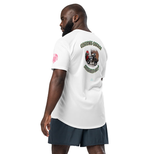 Scrambler#1 T-Shirt, weiß, Rückenprint „Customs Garage“