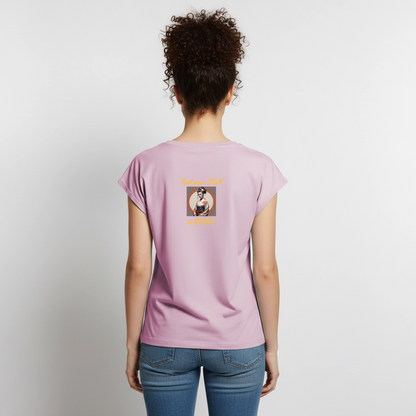Frauen T-Shirt mit gerollten Ärmeln - Altrosa