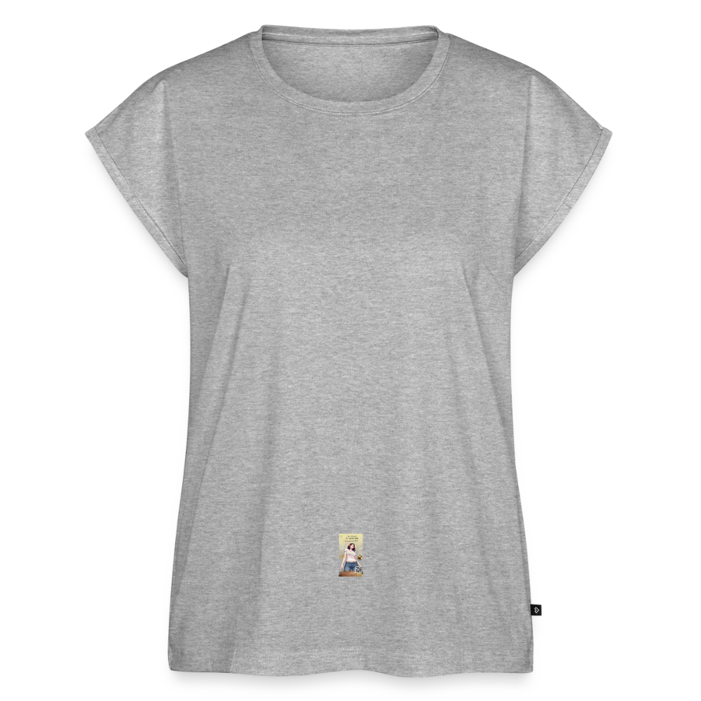 Frauen T-Shirt mit gerollten Ärmeln - Grau meliert