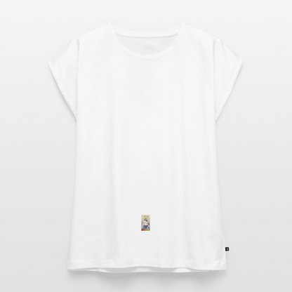 Frauen T-Shirt mit gerollten Ärmeln - Weiß