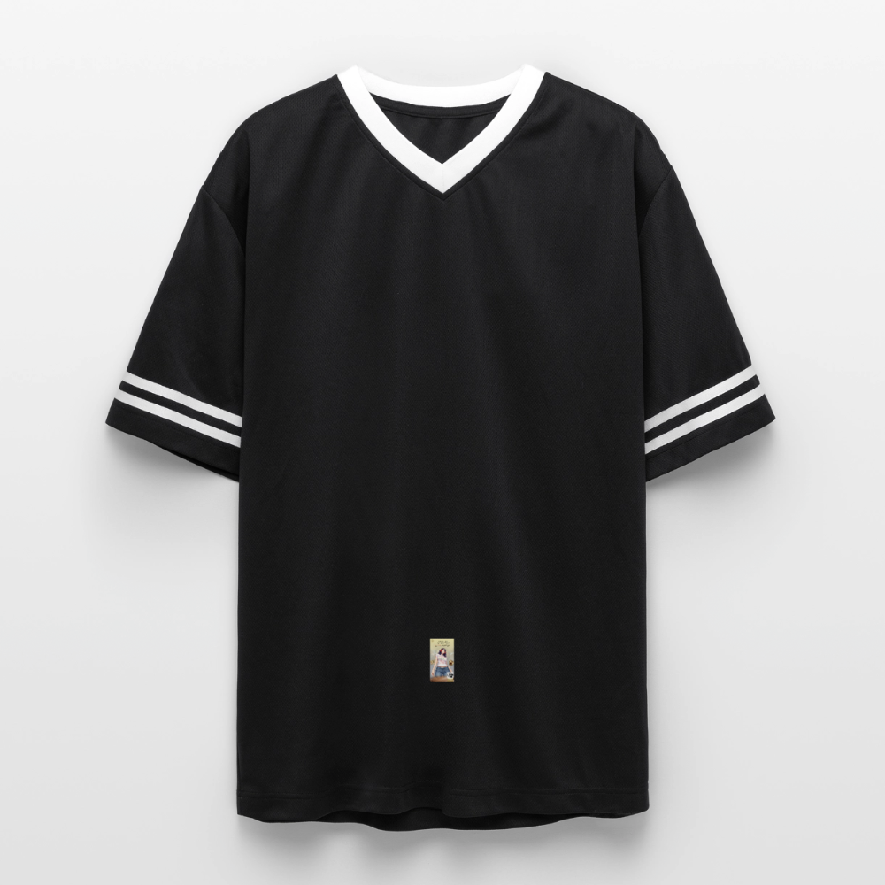 Gangsta Football Style Mesh T-Shirt - Schwarz/Weiß