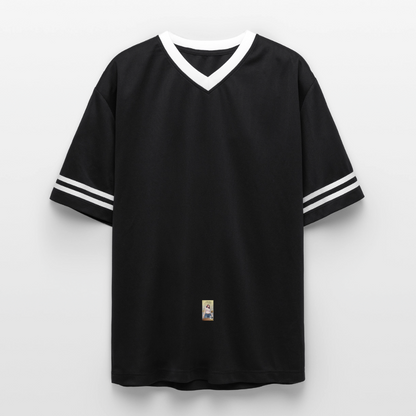 Gangsta Football Style Mesh T-Shirt - Schwarz/Weiß