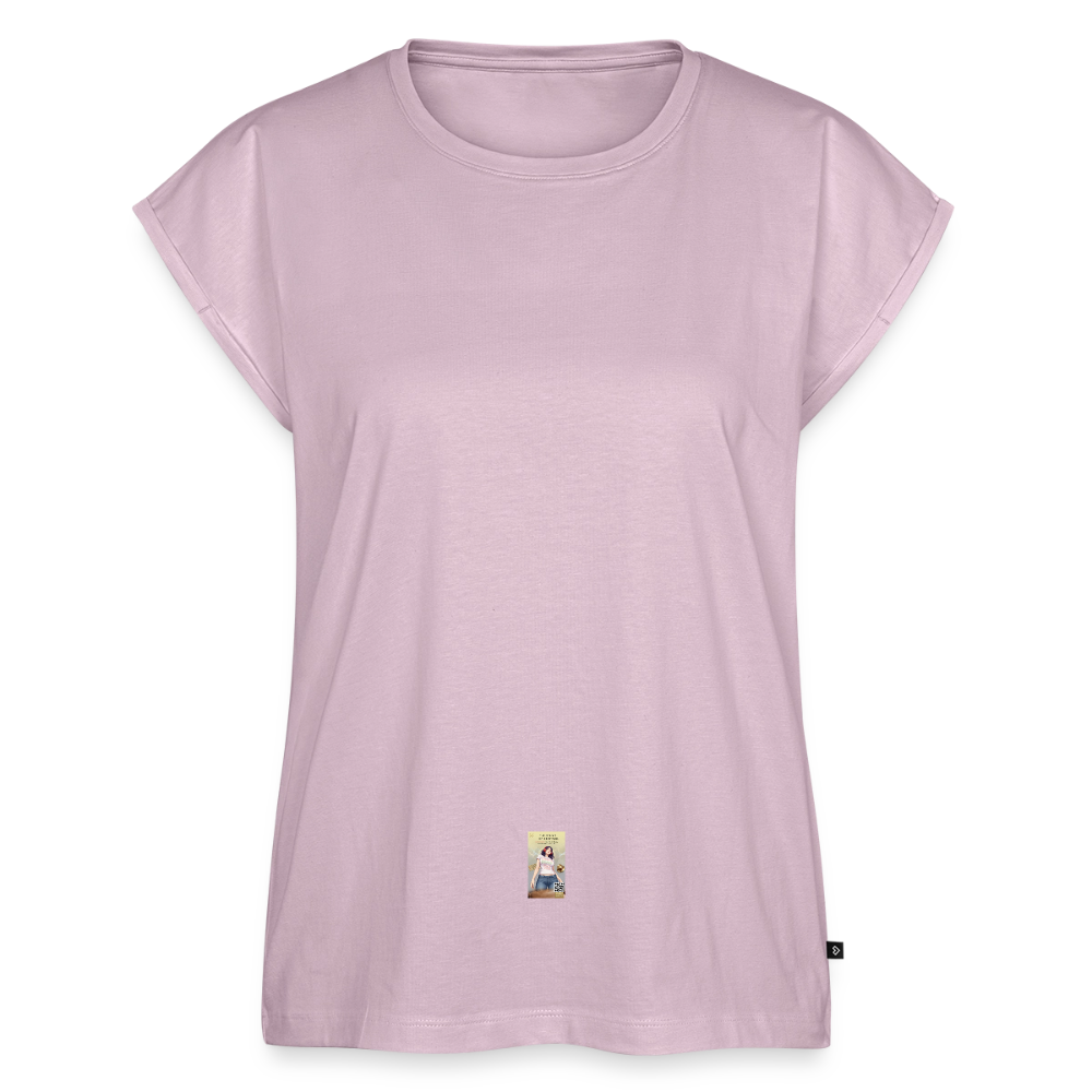 Frauen T-Shirt mit gerollten Ärmeln - Altrosa