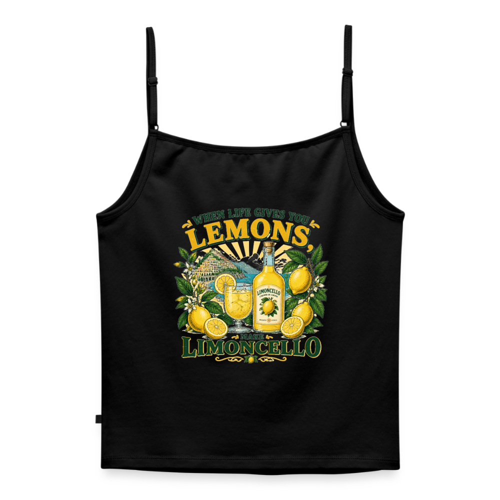 Limon Organic Top mit Spaghettiträgern - Schwarz