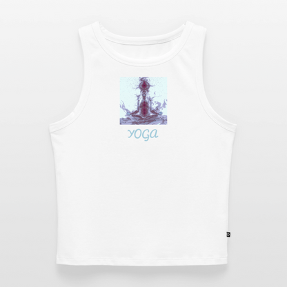 YOGA Cropped Frauen Organic Tank Top - Weiß