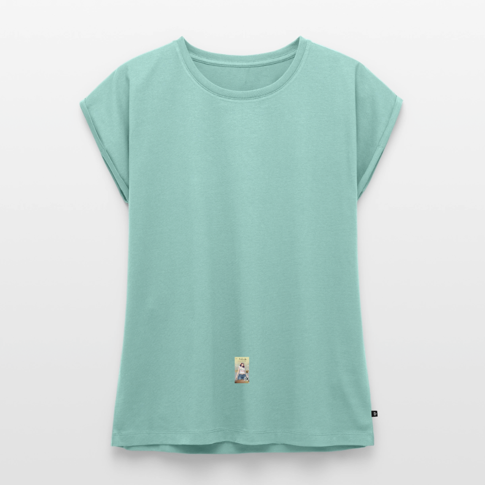 Frauen T-Shirt mit gerollten Ärmeln - Mint 