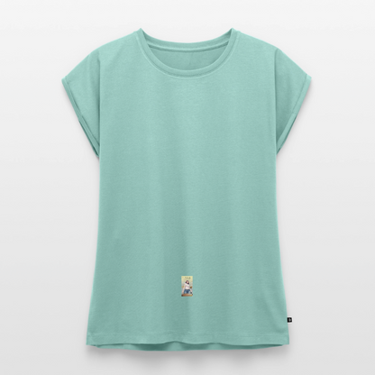 Frauen T-Shirt mit gerollten Ärmeln - Mint 