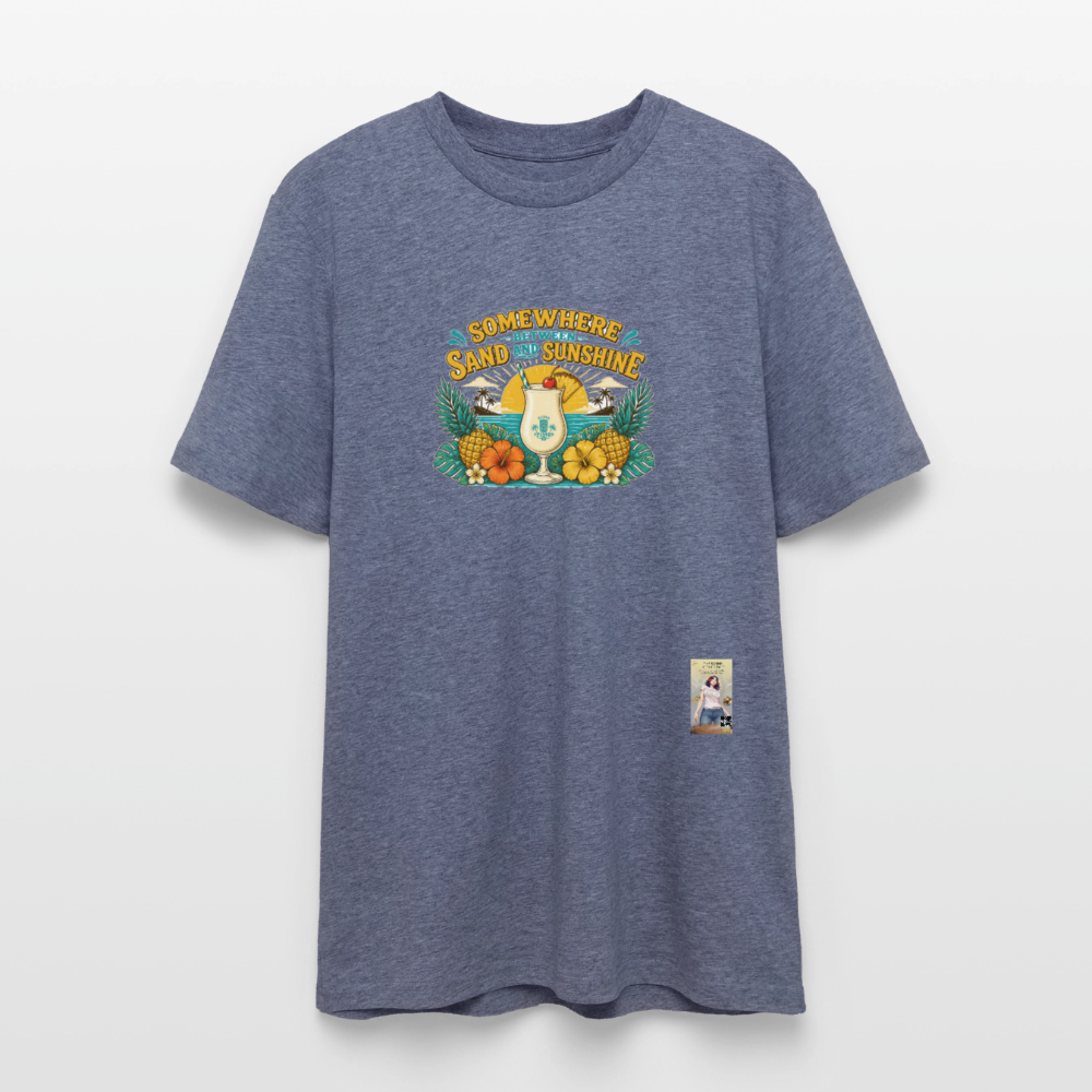 Pina Colada Unisex Bio-T-Shirt - Dunkelblau meliert