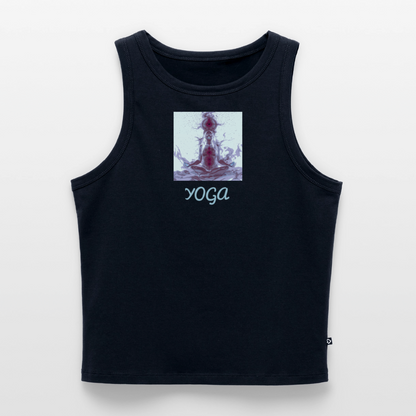 YOGA Cropped Frauen Organic Tank Top - Navy