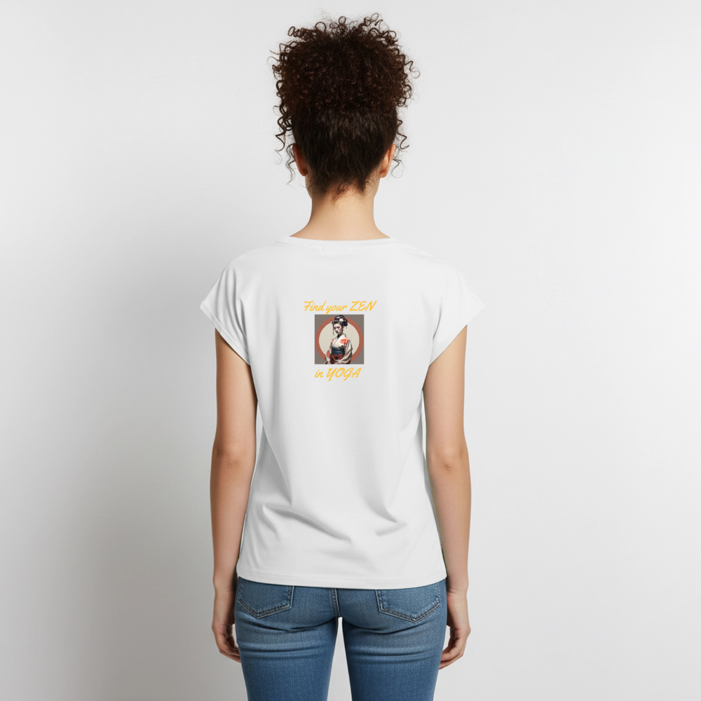 Frauen T-Shirt mit gerollten Ärmeln - Weiß