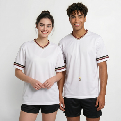 Gangsta#2 Football Style Mesh T-Shirt - Offwhite/Bordeaux