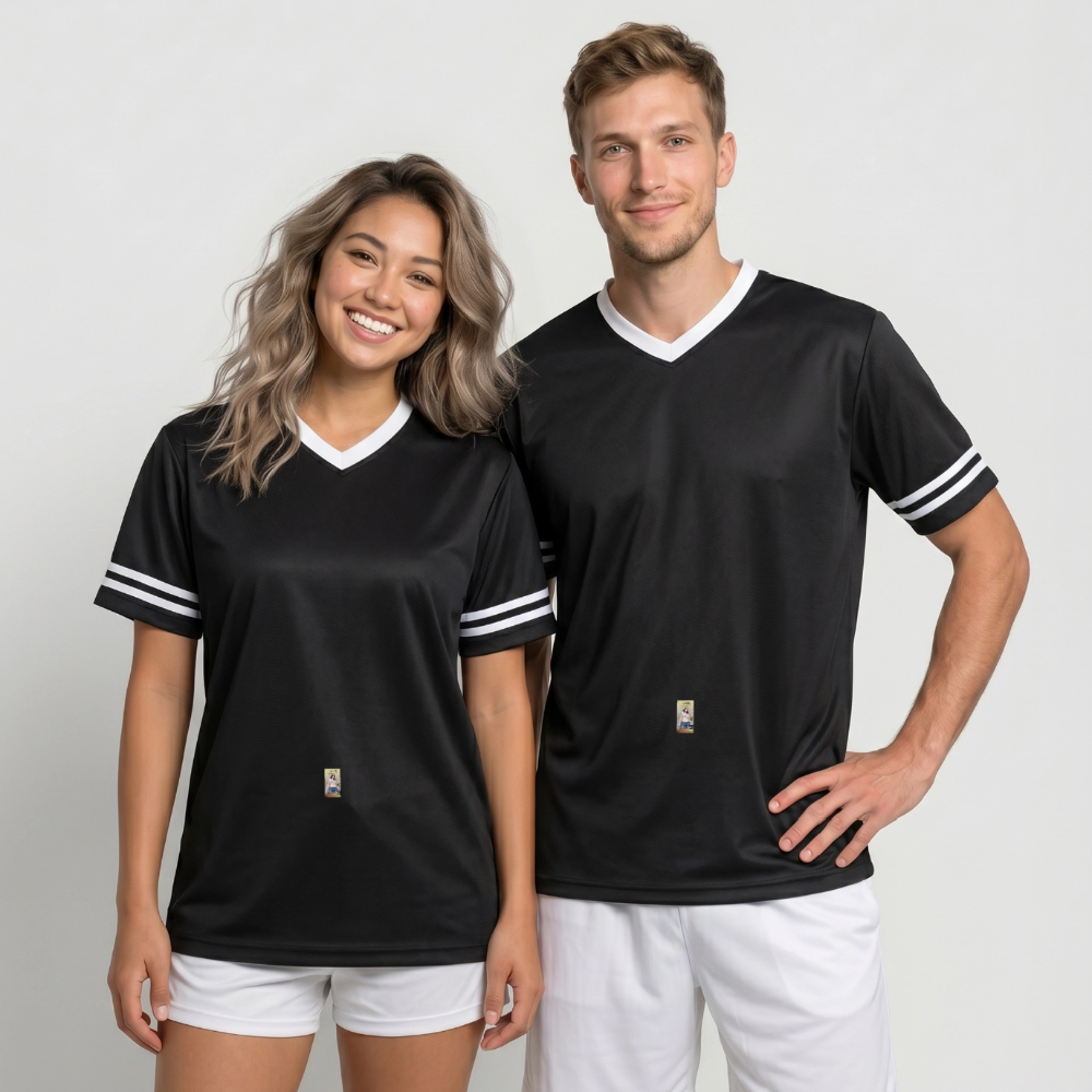 Gangsta Football Style Mesh T-Shirt - Schwarz/Weiß
