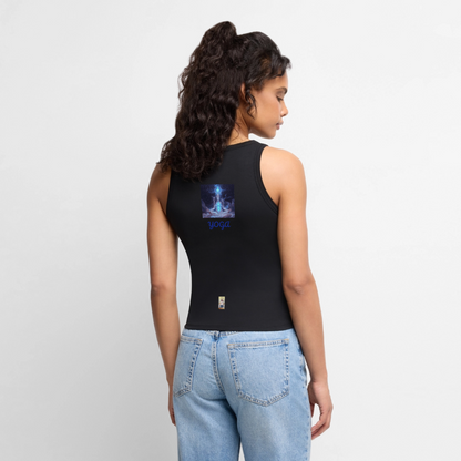YOGA Cropped Frauen Organic Tank Top - Schwarz