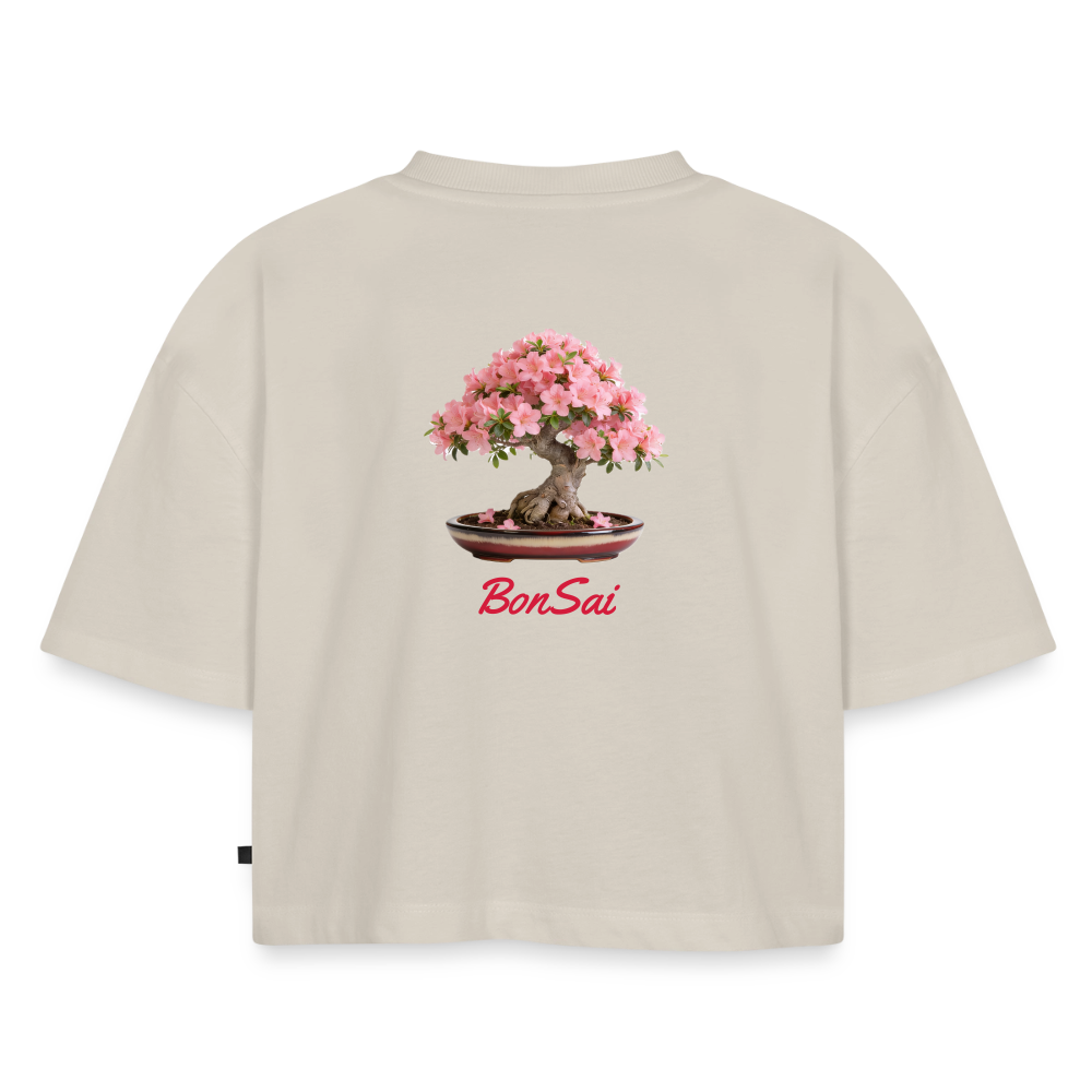 BonSai#1 Premium Oversized Bio Cropped T-Shirt - Beige