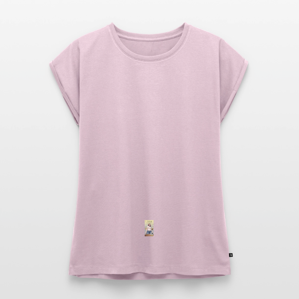Frauen T-Shirt mit gerollten Ärmeln - Altrosa