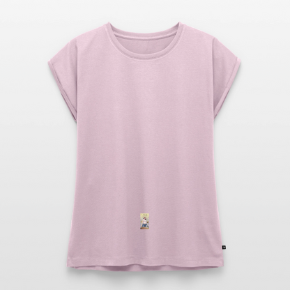 Frauen T-Shirt mit gerollten Ärmeln - Altrosa