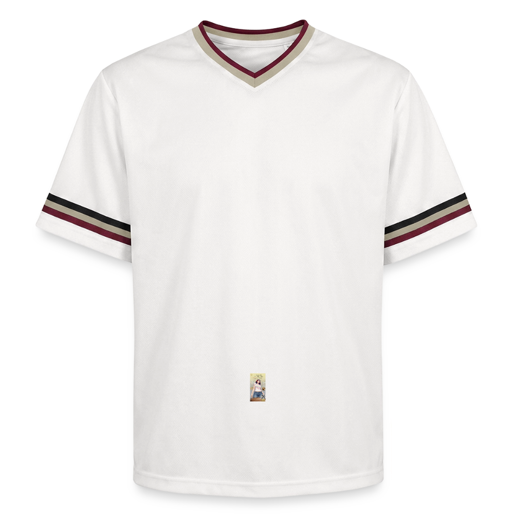 Gangsta#2 Football Style Mesh T-Shirt - Offwhite/Bordeaux