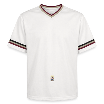 Gangsta#2 Football Style Mesh T-Shirt - Offwhite/Bordeaux
