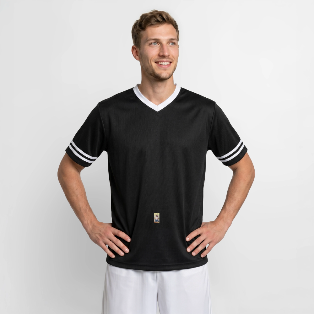 Gangsta Football Style Mesh T-Shirt - Schwarz/Weiß