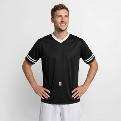 Gangsta Football Style Mesh T-Shirt - Schwarz/Weiß