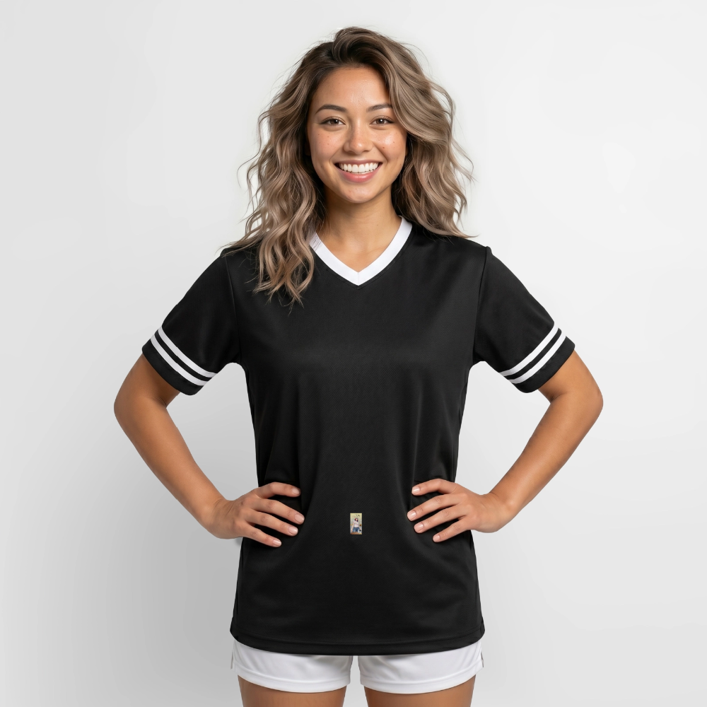 Gangsta Football Style Mesh T-Shirt - Schwarz/Weiß
