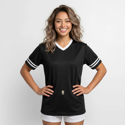 Gangsta Football Style Mesh T-Shirt - Schwarz/Weiß