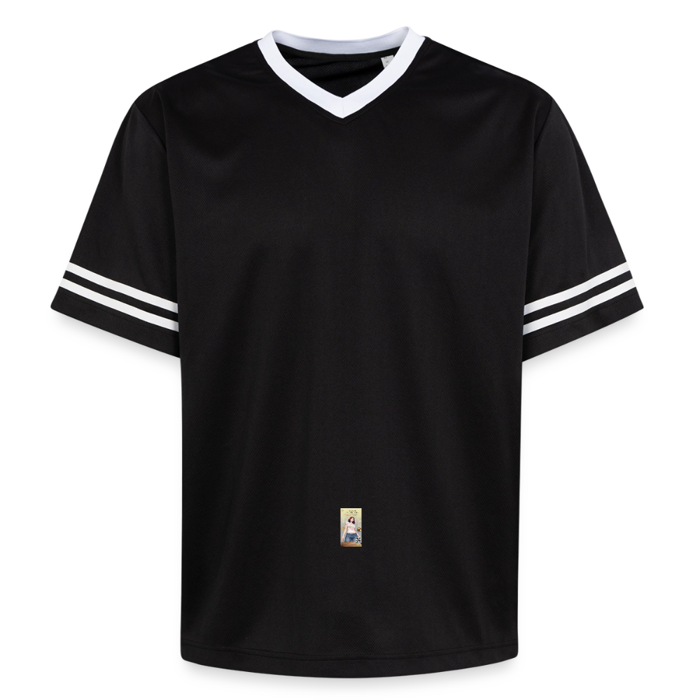 Gangsta Football Style Mesh T-Shirt - Schwarz/Weiß