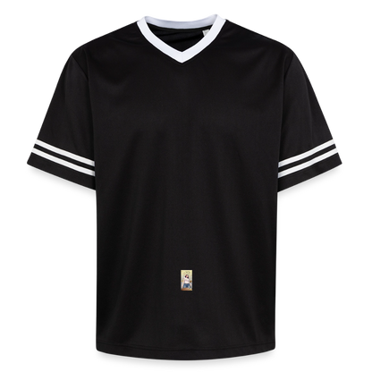 Gangsta Football Style Mesh T-Shirt - Schwarz/Weiß