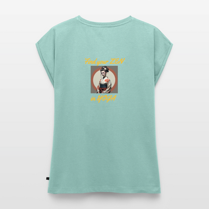 Frauen T-Shirt mit gerollten Ärmeln - Mint 