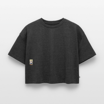 BonSai#1 Premium Oversized Bio Cropped T-Shirt - Anthrazit meliert