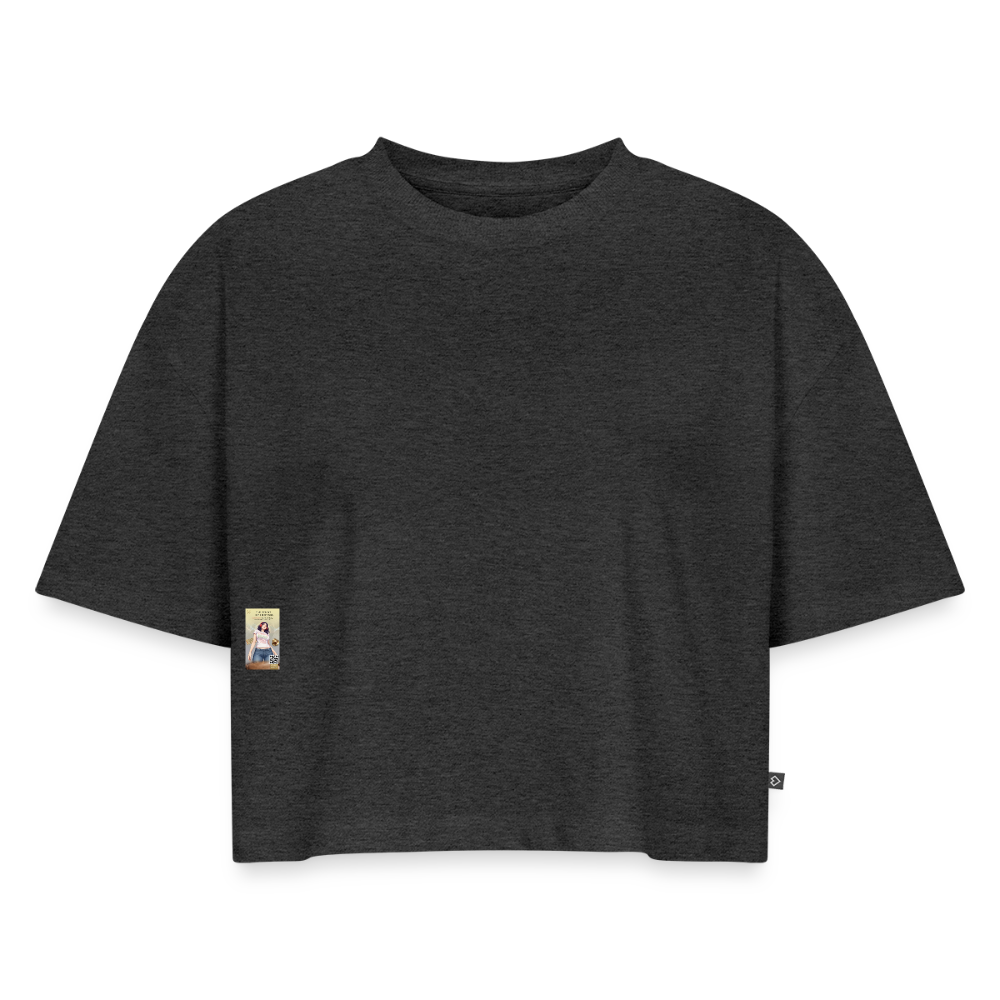 BonSai#1 Premium Oversized Bio Cropped T-Shirt - Anthrazit meliert
