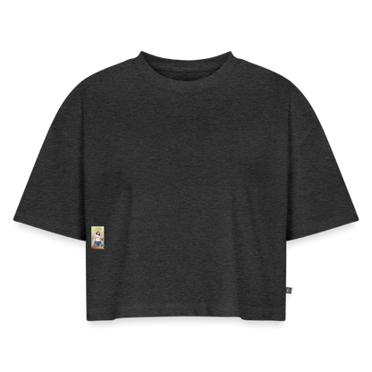 BonSai#1 Premium Oversized Bio Cropped T-Shirt - Anthrazit meliert
