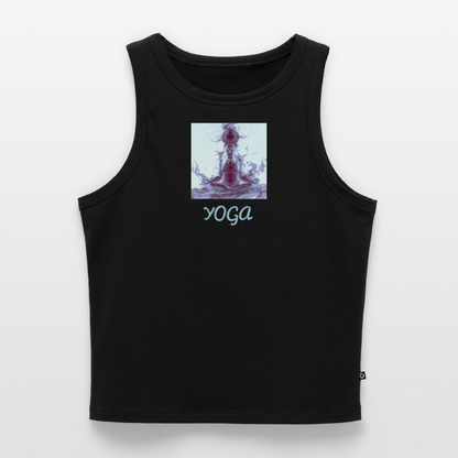 YOGA Cropped Frauen Organic Tank Top - Schwarz