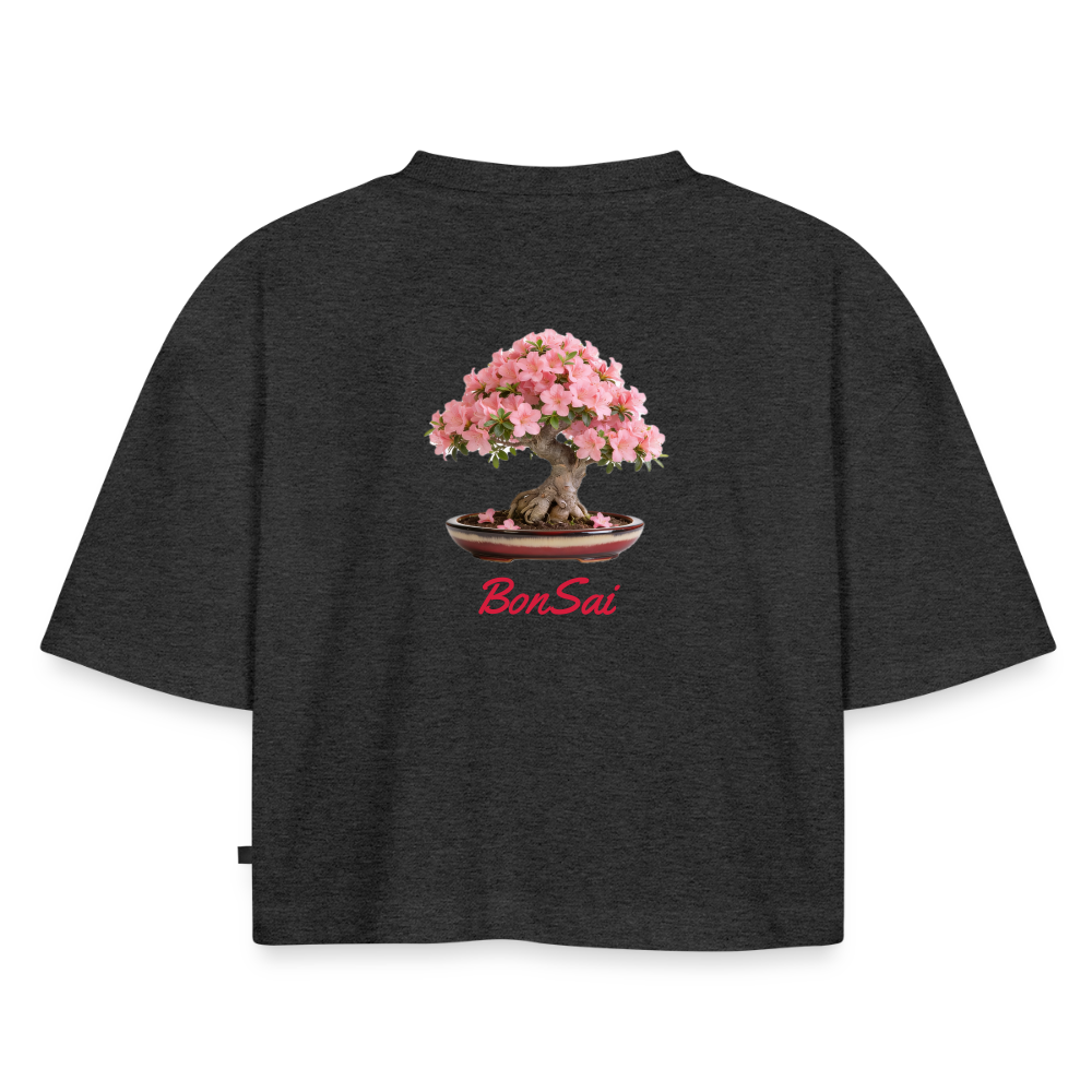 BonSai#1 Premium Oversized Bio Cropped T-Shirt - Anthrazit meliert