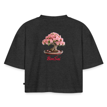 BonSai#1 Premium Oversized Bio Cropped T-Shirt - Anthrazit meliert