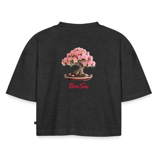 BonSai#1 Premium Oversized Bio Cropped T-Shirt - Anthrazit meliert