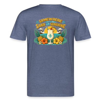 Pina Colada Unisex Bio-T-Shirt - Dunkelblau meliert