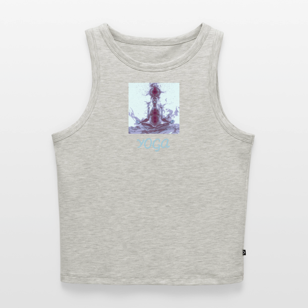 YOGA Cropped Frauen Organic Tank Top - Grau meliert