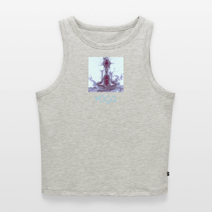 YOGA Cropped Frauen Organic Tank Top - Grau meliert